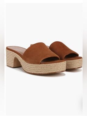 Vince Margo Sequoia Brown Platform Leather Espadrille Sandal Size 8.5 NIB